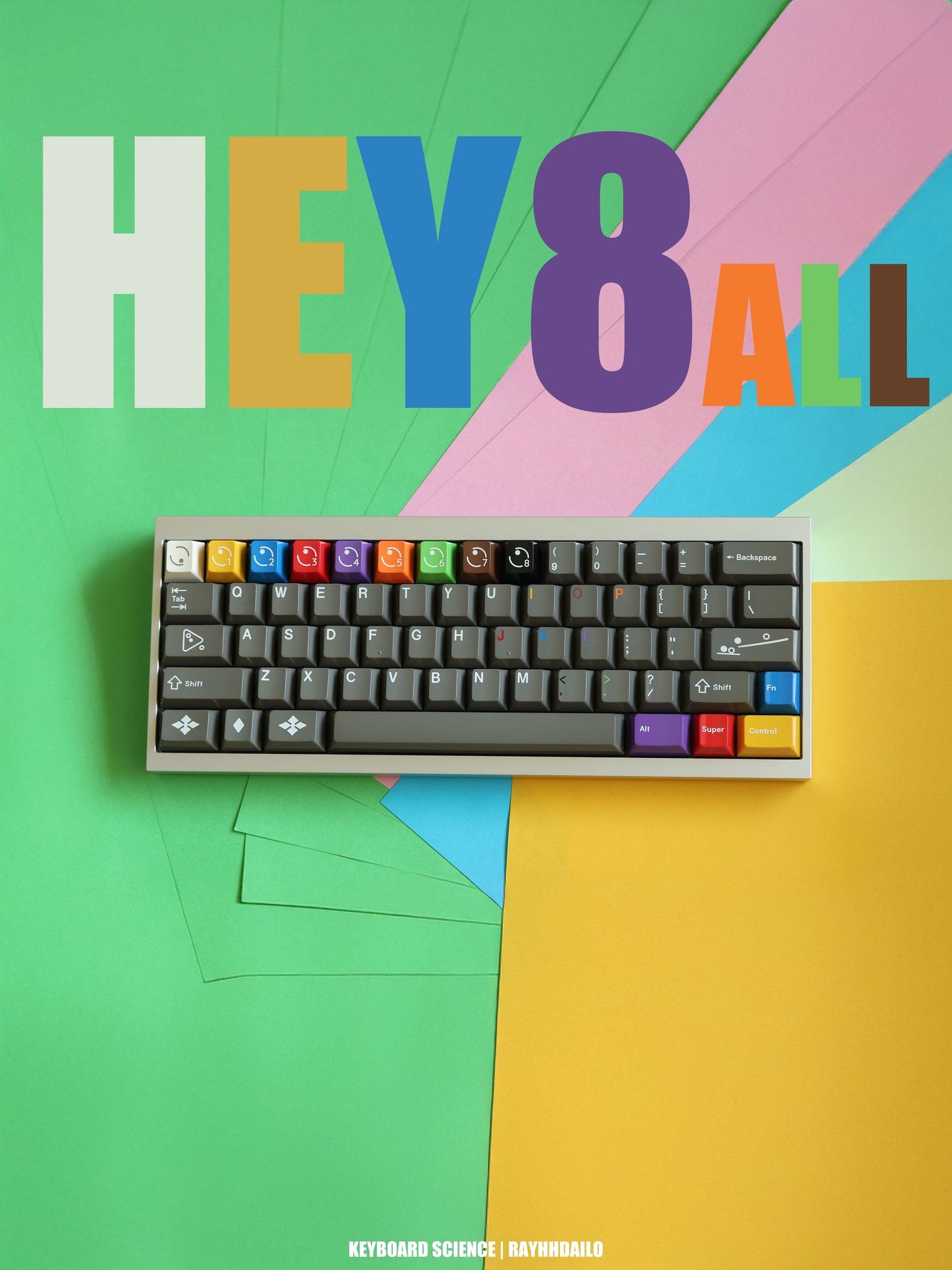 Keyboard Science Heyball Glossy Thick PBT Blank Keycaps for mechanical Keyboard