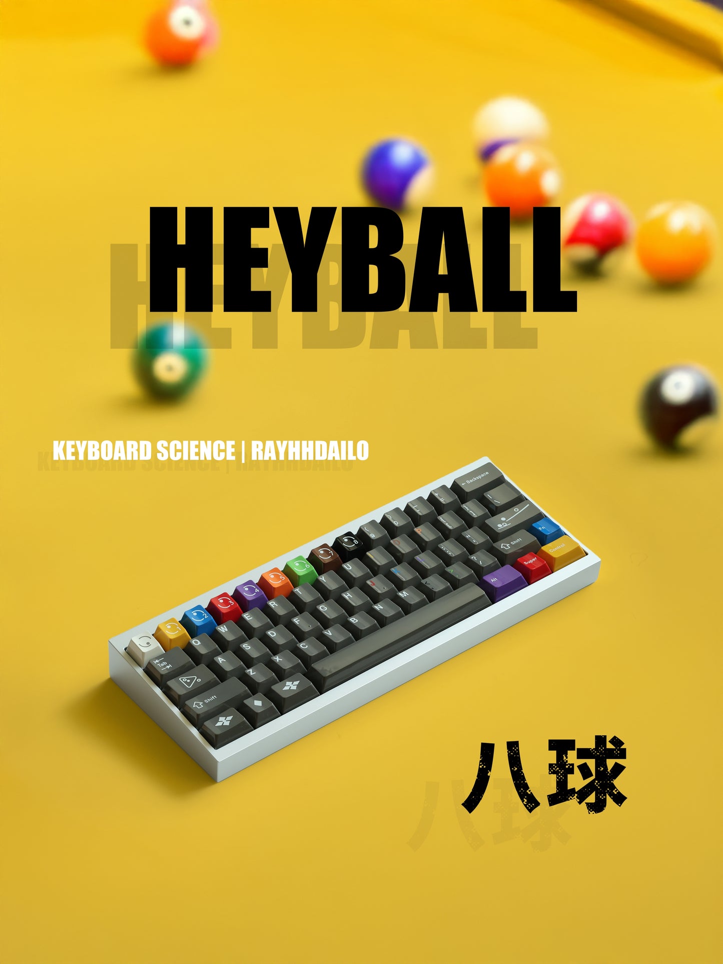 Keyboard Science Heyball Glossy Thick PBT Blank Keycaps for mechanical Keyboard